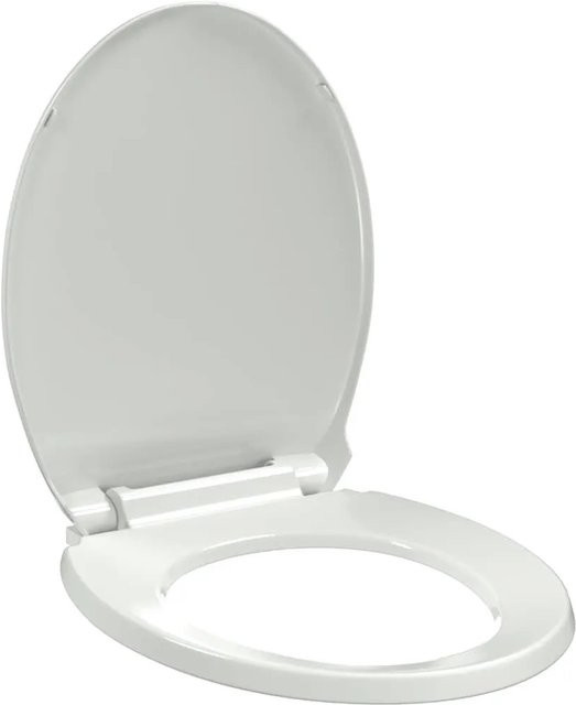 vidaXL Toilettensitz mit Absenkautomatik in Weiß, oval aus Kunststoff, B/T: 46,0 x 35,0 cm - Bild 1