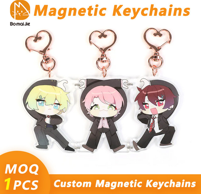 Bomaijie Schlüsselanhänger, Acryl, Cartoon, Anime Charms, Hologramm, klar - Bild 1