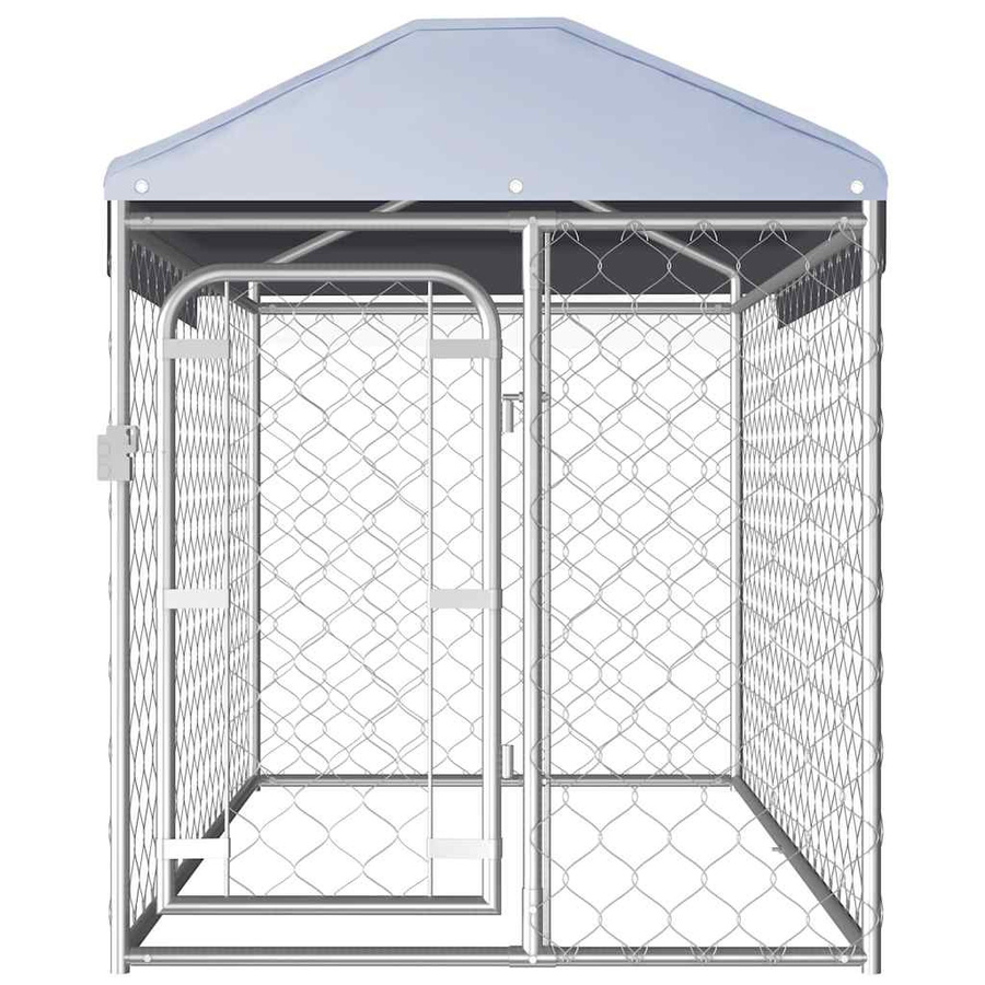 Vidaxl Hundezwinger mit Dach aus verzinktem Stahl und Polyethylen, B/T/H: 200 x 100 x 125 cm - Bild 2