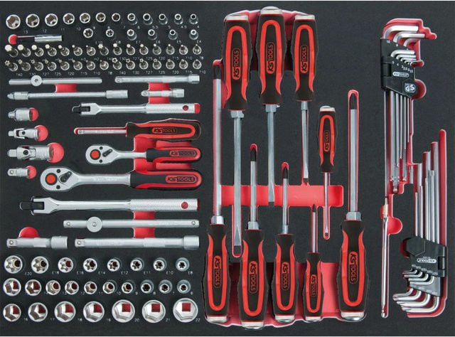 KS TOOLS Steckschlüssel-Satz 1/4 Zoll und 3/8 Zoll SCS, 118-teilig in 1/1 Systemeinlage, Mehrfarbig - Bild 1