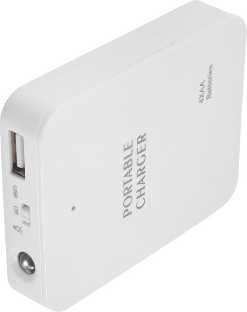 Tragbare USB-Powerbank als externe Batteriebox mit USB-C und USB-A Anschlüssen in Weiß - Bild 1