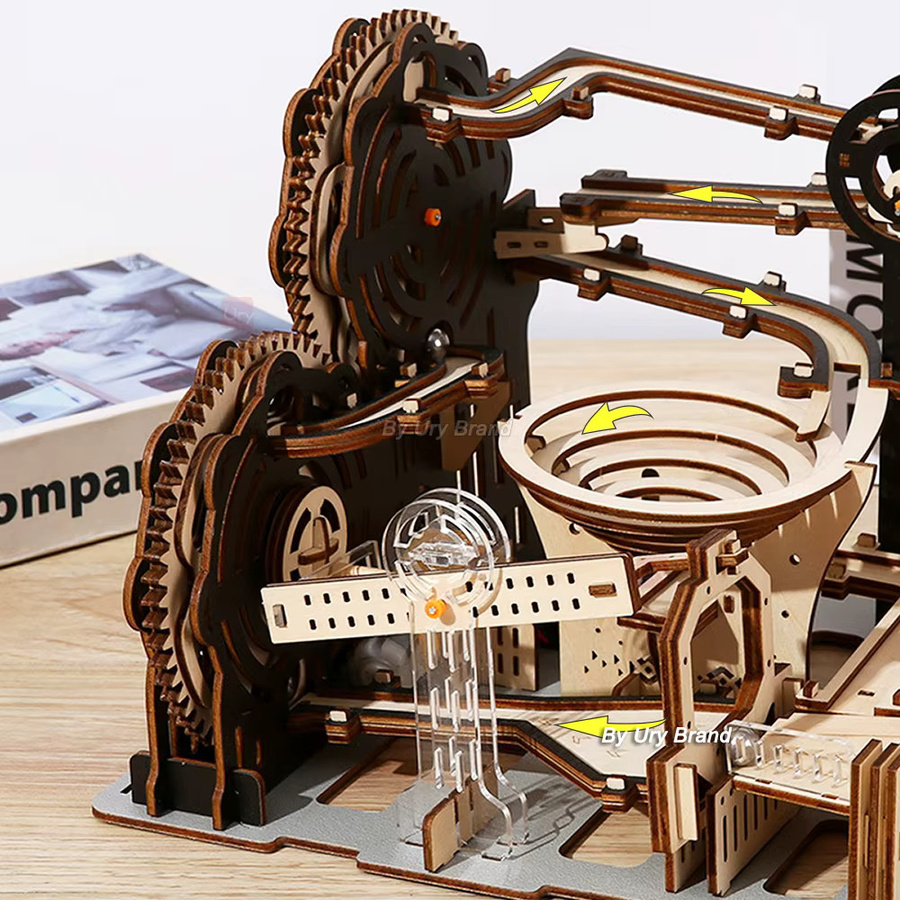 3D-Holzpuzzle Marmor-Lauf-Set, DIY, mechanische Schiene, Montagespielzeug - Bild 4