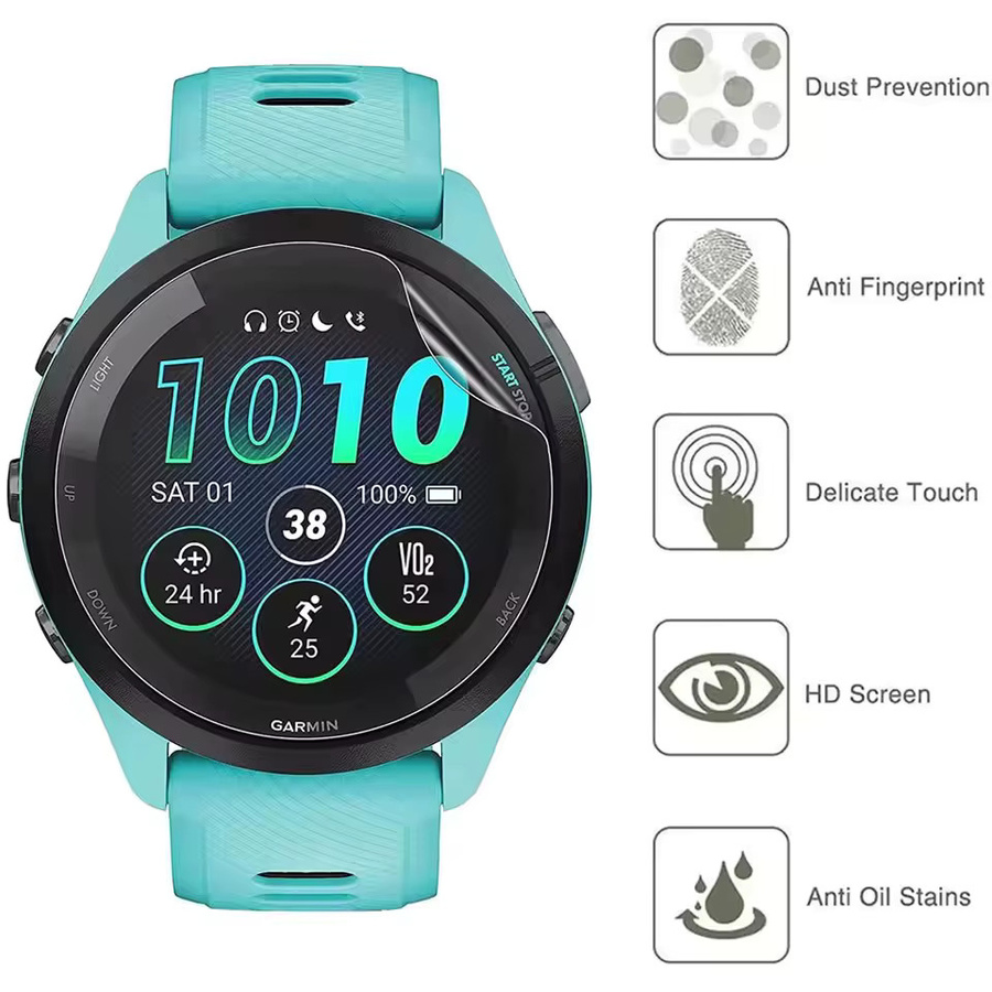 Hydrogel-Displayschutzfolie für Garmin Forerunner 55 165 255 265 965 Venu 2 Vivomove Trend und Vivoactive 5, transparent - Bild 4