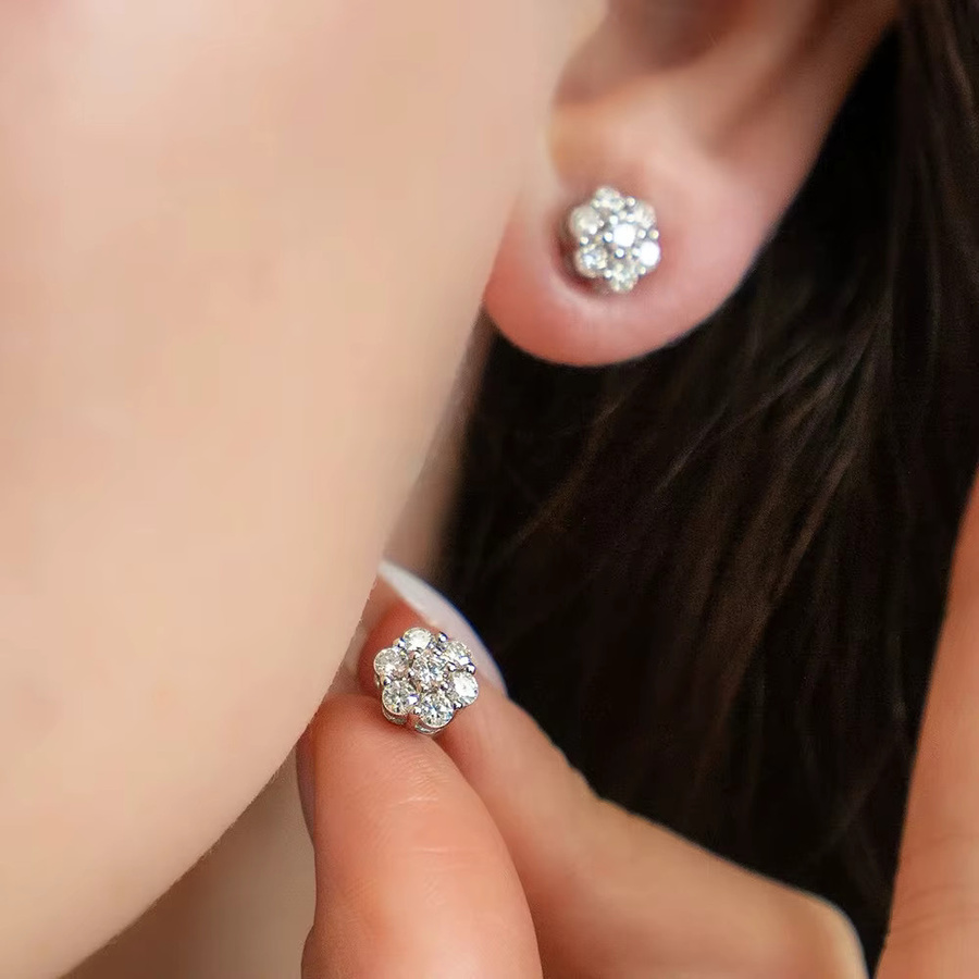 FEOBUR Ohrstecker, 925 Silber, Moissanit, Damen - Bild 3