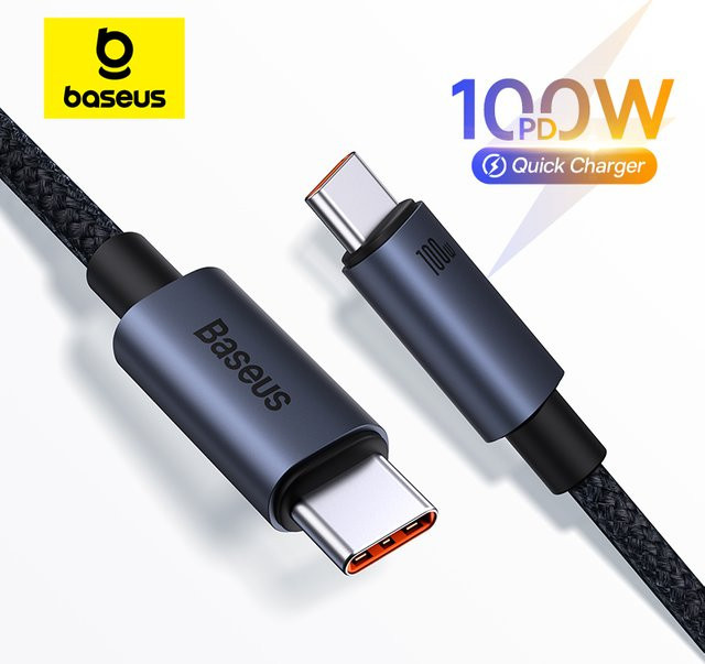 Baseus USB-C auf USB-C Schnellladekabel mit 100W PD für iPhone 16 15 Pro Max, Samsung, Xiaomi und MacBook - Bild 1