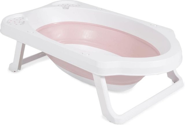 Cangaroo faltbare Babybadewanne Maui in Rosa mit Wasserablauf und Ablagefächern - Bild 1