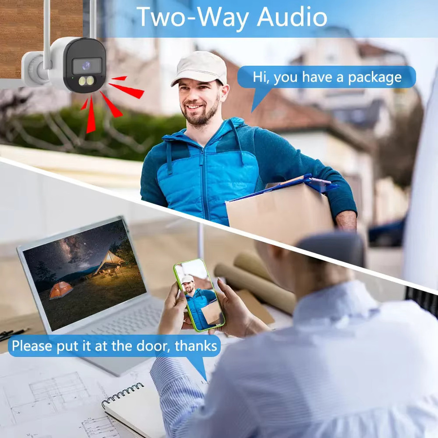 Tuya Smart Leben 5MP Wifi Außenkamera mit Nachtsicht, Zwei-Wege-Audio und Wasserdichtigkeit in Weiß - Bild 2