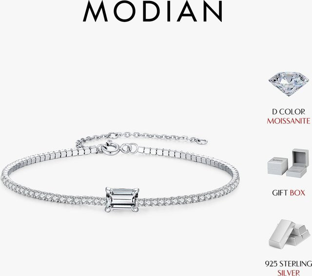 MODIAN Tennisarmband, 925 Silber, Moissanit, Damen - Bild 1