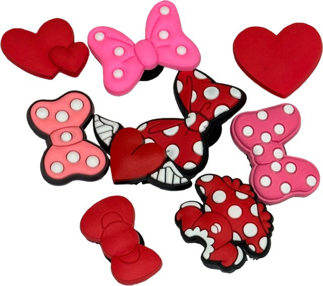 Happye&TiTi Charms, Rotes Kleid, Bogen, Herz, PVC, Armbänder, Slipper Zubehör - Bild 1