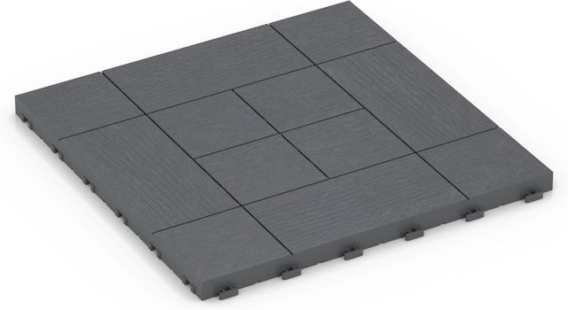 WARCO Klickfliese in Tafelmuster, Farbe Silbergrau, B/T/H: 38,5 x 38,5 x 2 cm - Bild 1