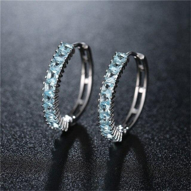 YIRAN Jewelry Creolen, Zirkonia, Kupfer, gray, Damen - Bild 1