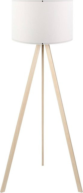 Opviq Stehlampe AYD-1523 in Eiche und Weiß mit E27 Fassung, B/H/T: 38 x 140 x 38 cm - Bild 1
