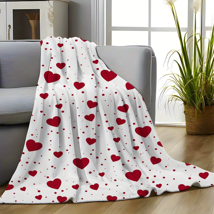 VIKAMA Decke mit Herzmuster in Multicolour, weich und hautfreundlich, B/B/H: 150 x 90 x 75 cm - Bild 2