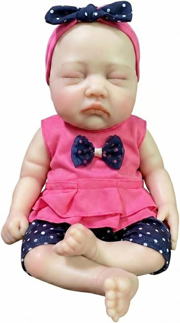 NPK 12' Lebensechte Silikon-Babypuppe, Silikon, Weiß, Rosa / Pink - Bild 1