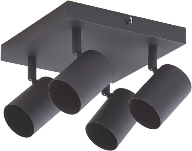 Lindby Strahler Jorell Modern 4-flammige Arbeitszimmerleuchte aus Metall in Schwarz mit GU10 Fassung - Bild 1