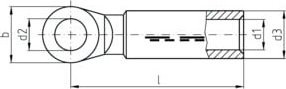 Intercable Presskabelschuh M12 blank in Silber aus Messing ICALCU15012 - Bild 1