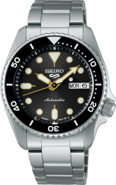 Seiko Armbanduhr Automatik, Edelstahl, Schwarz, 38 mm, Unisex - Bild 1
