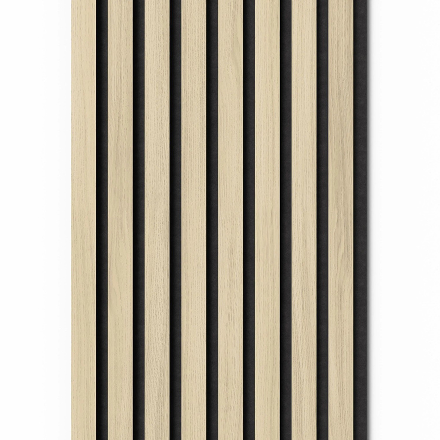 Denpanels Akustikpaneel Acu-Line Eiche Hell mit Streifenoptik auf Melamin Filz für die Wandgestaltung im skandinavischen Stil - Bild 2