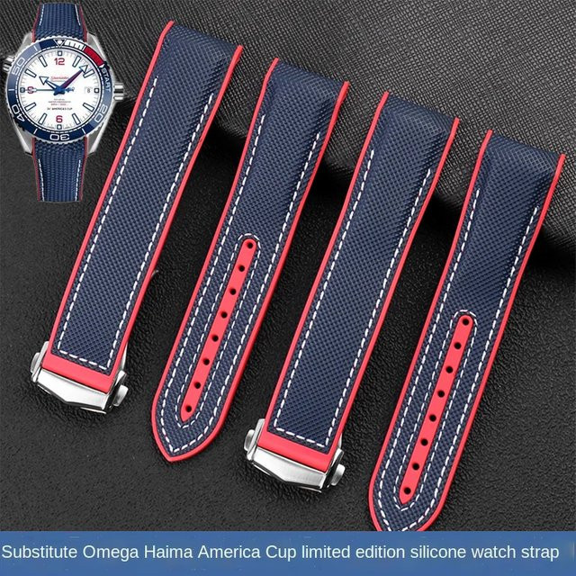 Omega Uhrenarmband Silikon, Schwarz, Unisex - Bild 1