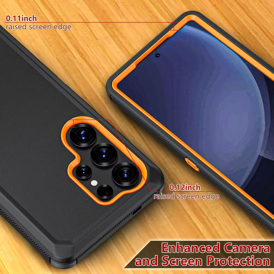 OTT 3in1 Stoßfeste Handyhülle mit Clip für Samsung Galaxy S26 S25 S24 S23 Plus Ultra in Schwarz oder Blau - Bild 2