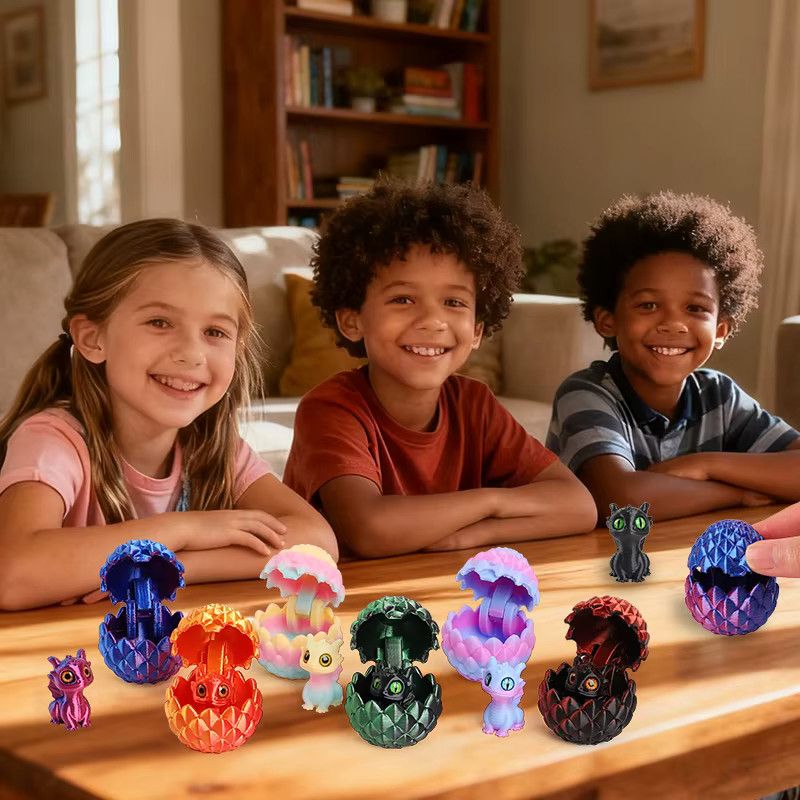 ZQNYCY 3D-Druck Drachenei mit Mini-Drachenstatue als Multicolor Ornament für Kindergeburtstage, Weihnachten und Ostern - Bild 3