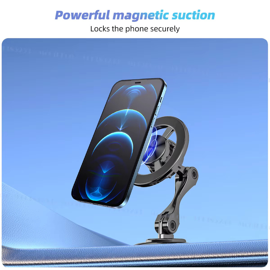 Mcgillon MagSafe Magnetische Autotelefonhalterung aus Metall in Silber mit 360 Grad Drehung und faltbarem Design für GPS-Unterstützung - Bild 2