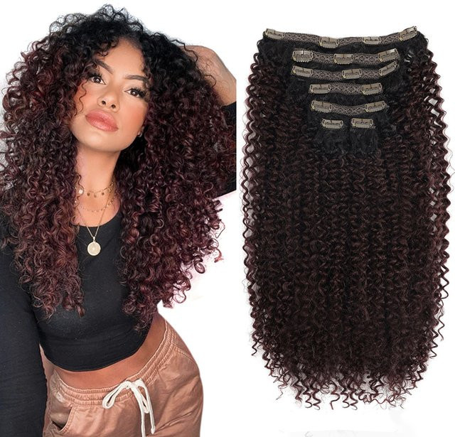 Booming Hair Afro Kinky Curly Synthetische Clip-in-Haarverlängerung, 66 cm, Damen - Bild 1