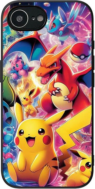 Handyhülle mit Pokémon Gengar und Pikachu Design für Apple iPhone 16 15 14 11 Pro Max 7 8 Plus SE Multicolor - Bild 1