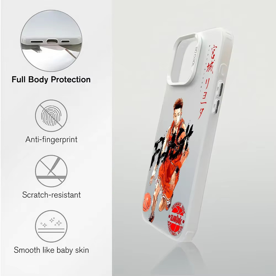 Stoßfeste iPhone Handyhülle Slam Dunk Anime Design in Mehrfarbig Aurora Laser Optik für Apple iPhone 16 15 14 13 12 11 Pro Max Plus - Bild 3
