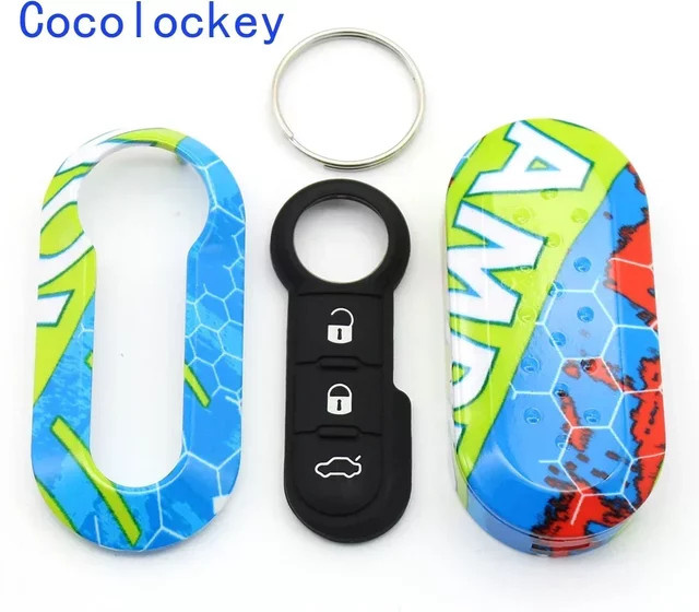 Cocolockey 3-Tasten-Fernschlüsselgehäuse Ersatz für Fiat 500 Panda Punto Bravo Stilo Ducato in Multicolour - Bild 1