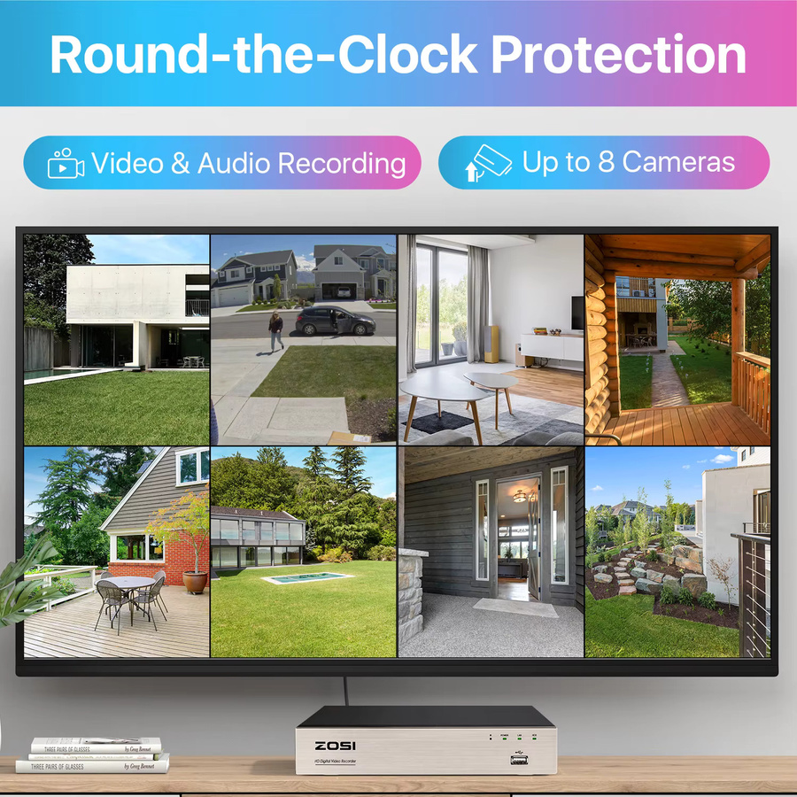 ZOSI 8CH 1080P H.265+ Hybrid DVR Videoüberwachungsrekorder für AHD TVI CVI Kameras mit HDMI-Anschluss - Bild 3