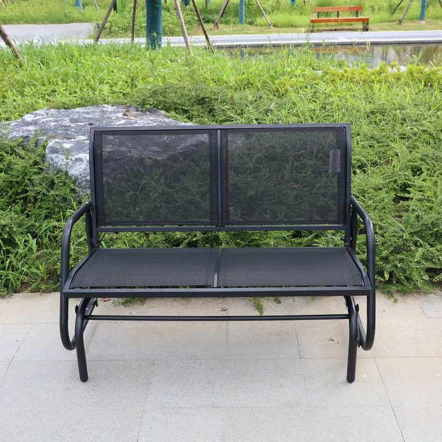 Prestige Home Living 2-Sitzer Garten Schaukelbank in Schwarz, B/T/H: 120 x 70 x 83 cm - Bild 1