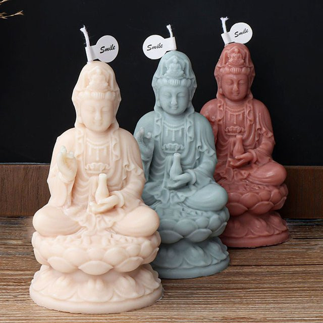 Silikonform für 3D Buddha Guanyin Duftkerzen und Gipsfiguren in abstrakter Skulptur-Optik zur Tischdekoration - Bild 1