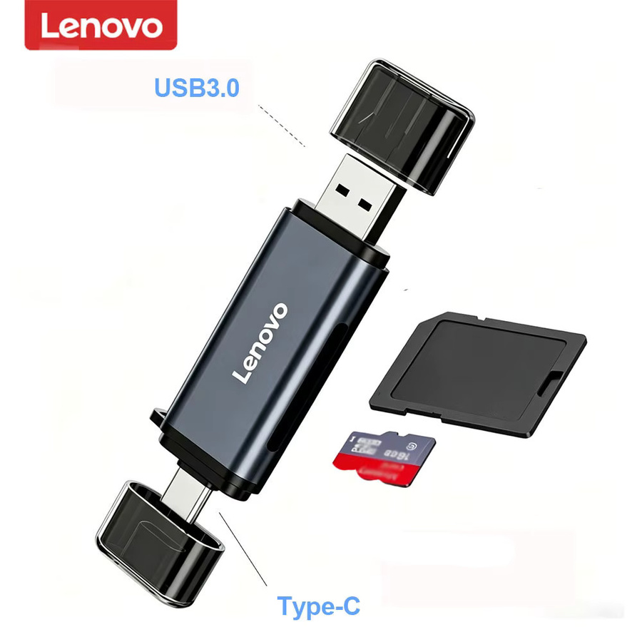 Lenovo 4-in-1 USB 3.0 und USB-C Kartenleser-Adapter für SD- und Micro SD TF-Karten für PC, Laptop und Smartphone - Bild 2