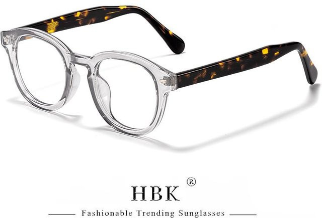 HBK Korrektionsbrille Rund, Unisex, Vollrand, Kunststoff, White, Transparent - Bild 1