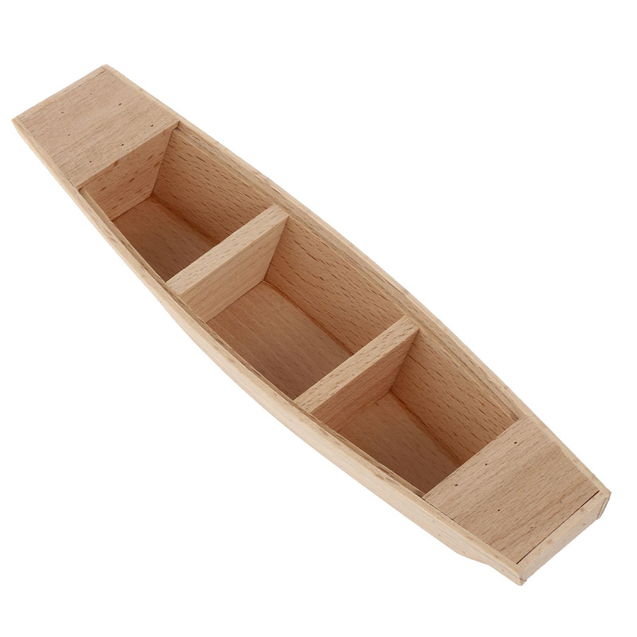 Holz Segelschiff Boot Miniatur Holzmodell beige - Bild 2