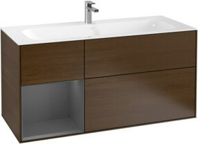 V&B Waschtischunterschrank Finion in Anthrazit mit Regalfach links, Breite: 119,6 cm, Tiefe: 49,8 cm - Bild 1