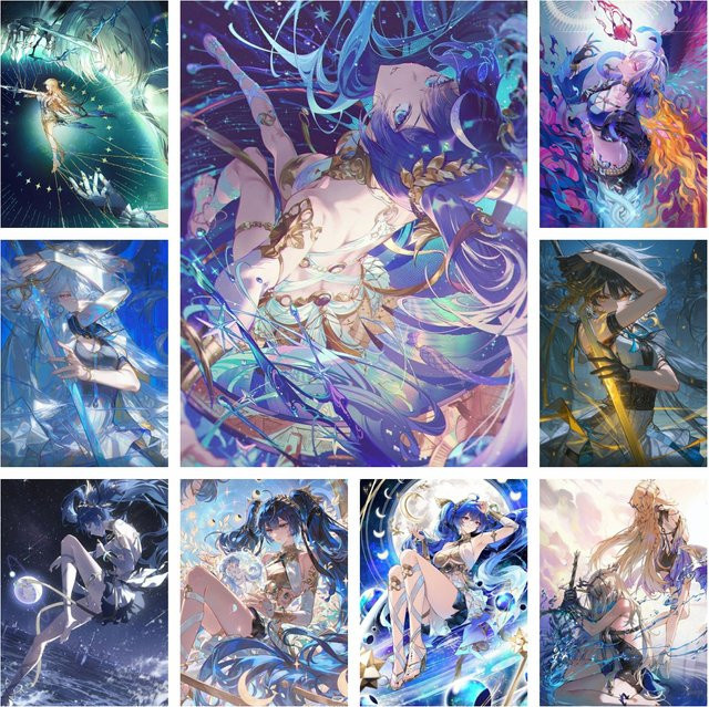 Chisa Cartethyia Yuno Wuthering Waves 5D Diamantmalerei als handgemachtes Kunsthandwerk zur Heimdekoration in Multicolour, Durchmesser: 30 cm - Bild 1