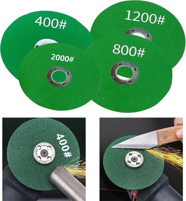 DAZZLEEX 4er Set Schleifscheiben für Winkelschleifer mit Körnungen von 400 bis 2000 Mesh - Bild 1