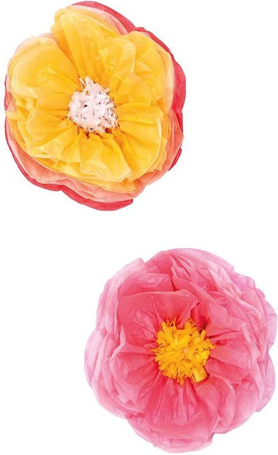Rico Design Seidenpapierblumen in Rosa-Gelb, 2 Stück, Höhe: 25 cm - Bild 1