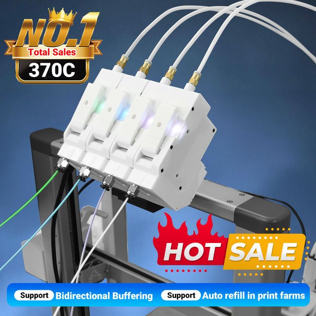 Bambu Lab AMS Lite Auto-Refill-Filamentanlage 4-Kanal mit bidirektionalem Pufferungssensor für A1 und A1 MINI, Weiß - Bild 1