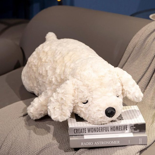 Teddy Hund Plüschtier Kissen, Braun Weiß, 50cm, ab 14 Jahren - Bild 1