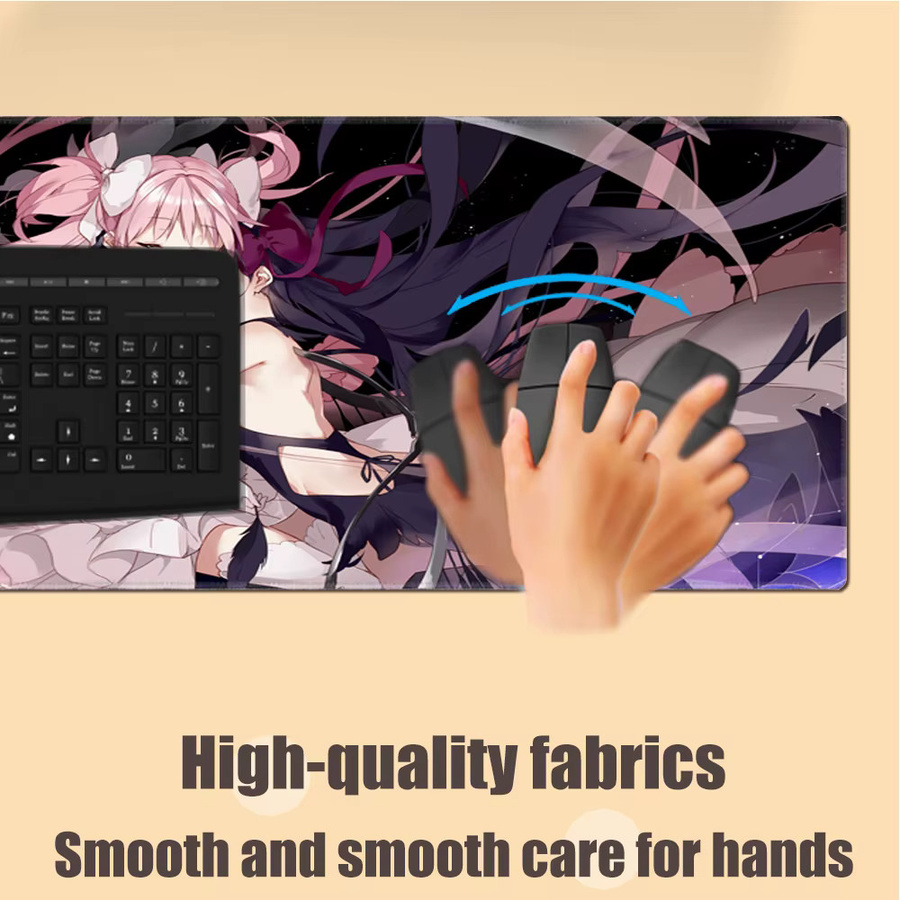 HYBXAXC Gummi-Mausunterlage Madoka Kaname Anime Rutschfeste Schreibtischunterlage für PC und Gaming - Bild 3