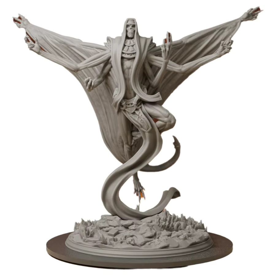 HENGSHI Uralter Untoter Monster-Lich-Boss, Mini-Figur, DND Pathfinder, Harz, Grau - Bild 2
