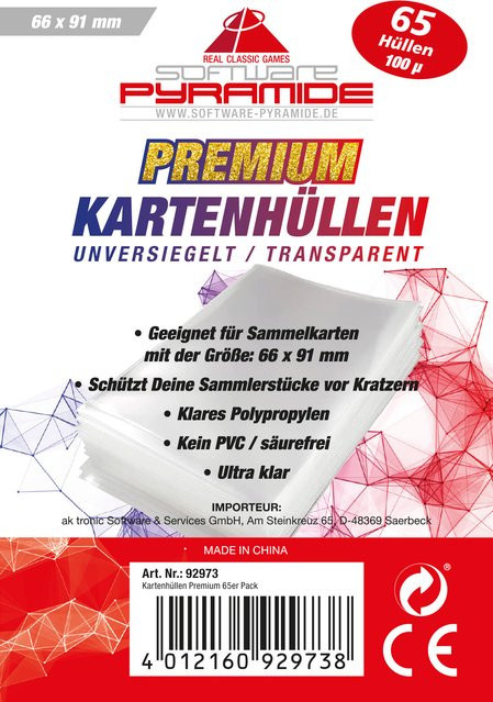 Kartenhüllen Premium, 65er Pack, transparent, Kunststoff - Bild 1