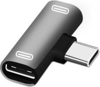 Multifunktionaler USB Typ C auf Dual Typ C Splitter Konverter aus Legierung in Silber - Bild 1