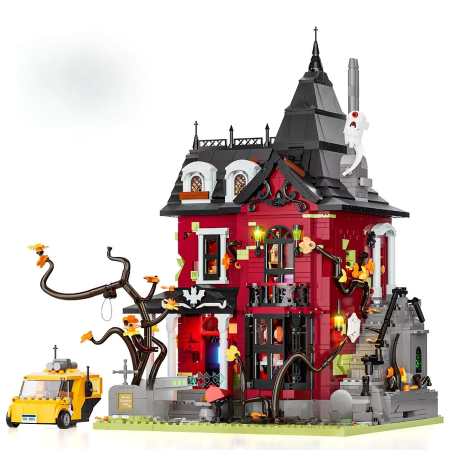 SixBricks MOC Mitternacht Horror Vampir Geisterburg, Bausteine Set - Bild 5