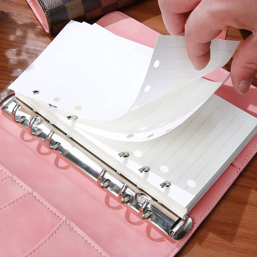 KUNLUO A6 Macaron Notizblock aus Leder mit kariertem Design in Braun - Bild 4
