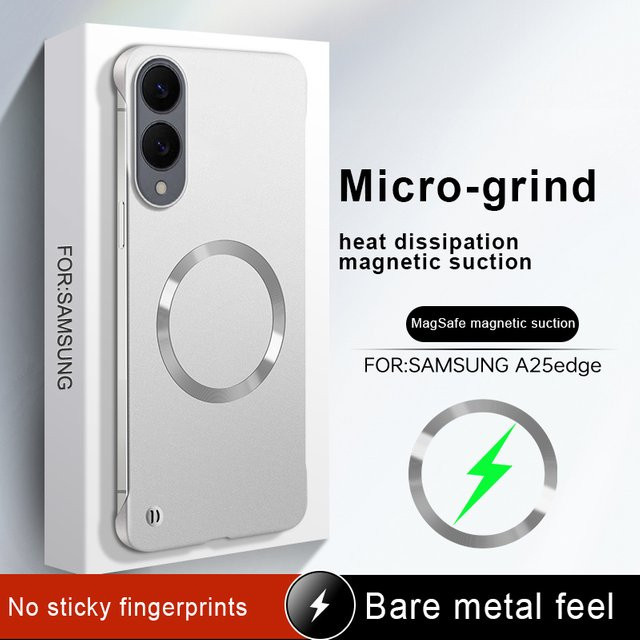 Magnetische MagSafe Schutzhülle für Samsung Galaxy S25 S24 S23 S26 Ultra S22 Plus A56 5G Armor Cover in Grün mit mattem Metall-Design und dünnem PC-Rahmen - Bild 1