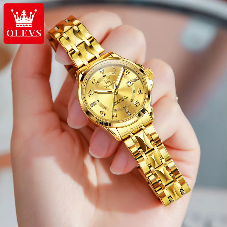 OLEVS Armbanduhr, Quarz, Edelstahl, Weiß, Damen - Bild 2